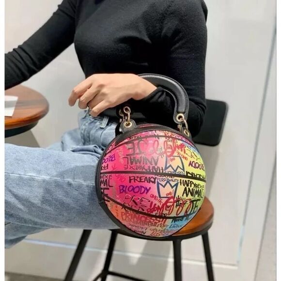 ✨HP✨ Graffiti Basketball Shape Clutch Model 1 - Picture 2 of 9